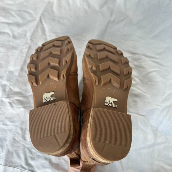 Sorel Emelie Chelsea Leather Boot Brown Leather Velvet Casual Winter Essential - Picture 7 of 8